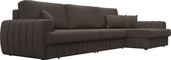 Изображение товара Диван угловой Лига Диванов Лига-057 НПБ Лонг угол правый / 129293 (рогожка Амур 05 коричневый)