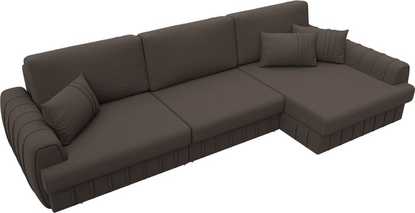 Изображение товара Диван угловой Лига Диванов Лига-057 НПБ Лонг угол правый / 129293 (рогожка Амур 05 коричневый)