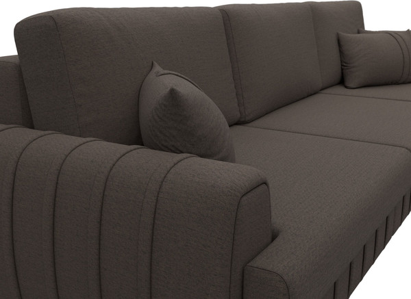 Изображение товара Диван угловой Лига Диванов Лига-057 НПБ Лонг угол правый / 129293 (рогожка Амур 05 коричневый)