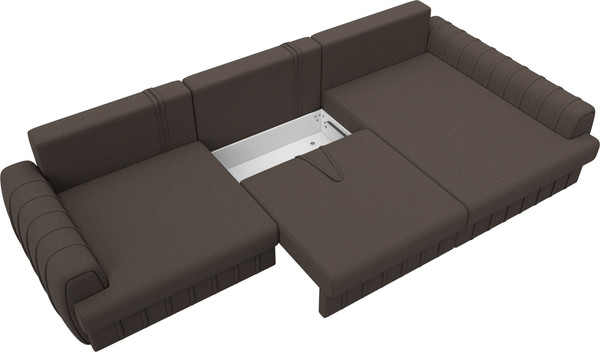 Изображение товара Диван угловой Лига Диванов Лига-057 НПБ Лонг угол правый / 129293 (рогожка Амур 05 коричневый)
