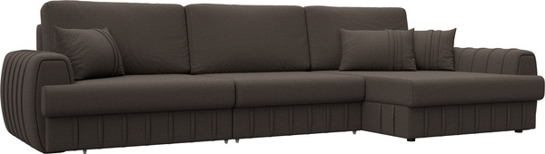 Изображение товара Диван угловой Лига Диванов Лига-057 НПБ Лонг угол правый / 129293 (рогожка Амур 05 коричневый)