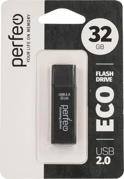 Изображение товара USB flash накопитель Perfeo E03 32GB / PF-E03B032ES (черный)