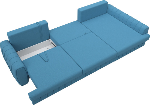 Изображение товара Диван угловой Лига Диванов Лига-057 НПБ Лонг угол правый / 129295 (рогожка Амур 10 голубой)