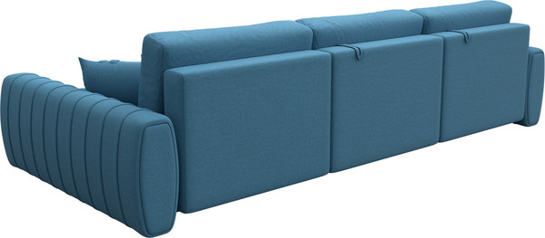 Изображение товара Диван угловой Лига Диванов Лига-057 НПБ Лонг угол правый / 129295 (рогожка Амур 10 голубой)