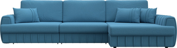 Изображение товара Диван угловой Лига Диванов Лига-057 НПБ Лонг угол правый / 129295 (рогожка Амур 10 голубой)