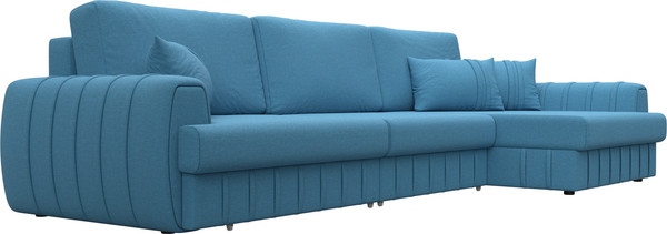 Изображение товара Диван угловой Лига Диванов Лига-057 НПБ Лонг угол правый / 129295 (рогожка Амур 10 голубой)