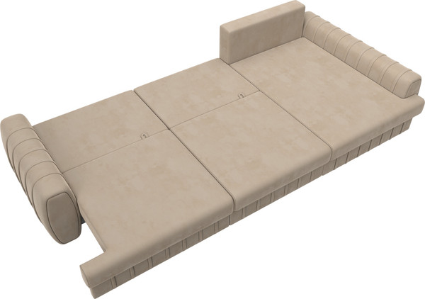 Изображение товара Диван угловой Лига Диванов Лига-057 НПБ Лонг угол правый / 129297 (велюр Seven 729 бежевый)
