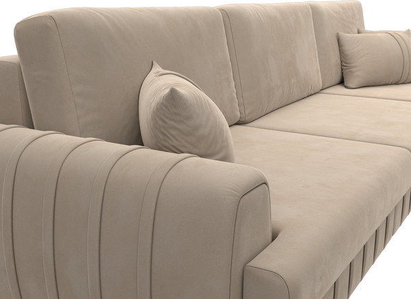 Изображение товара Диван угловой Лига Диванов Лига-057 НПБ Лонг угол правый / 129297 (велюр Seven 729 бежевый)