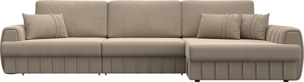 Изображение товара Диван угловой Лига Диванов Лига-057 НПБ Лонг угол правый / 129297 (велюр Seven 729 бежевый)