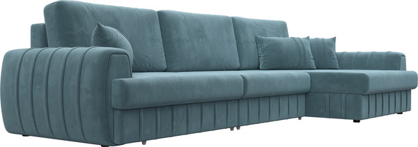 Изображение товара Диван угловой Лига Диванов Лига-057 НПБ Лонг угол правый / 129298 (велюр Seven 113 бирюзовый)