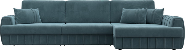 Изображение товара Диван угловой Лига Диванов Лига-057 НПБ Лонг угол правый / 129298 (велюр Seven 113 бирюзовый)