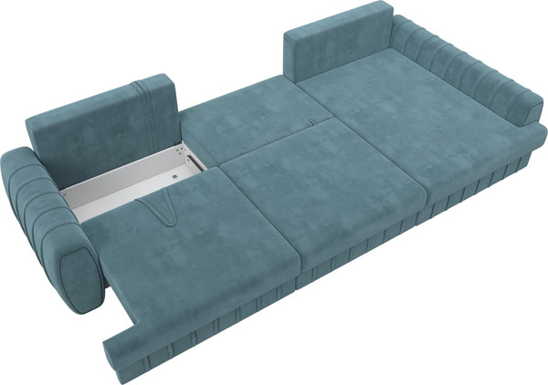 Изображение товара Диван угловой Лига Диванов Лига-057 НПБ Лонг угол правый / 129298 (велюр Seven 113 бирюзовый)