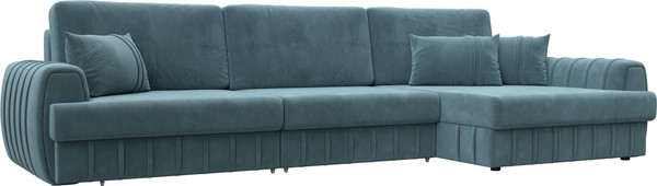 Изображение товара Диван угловой Лига Диванов Лига-057 НПБ Лонг угол правый / 129298 (велюр Seven 113 бирюзовый)
