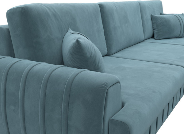 Изображение товара Диван угловой Лига Диванов Лига-057 НПБ Лонг угол правый / 129298 (велюр Seven 113 бирюзовый)