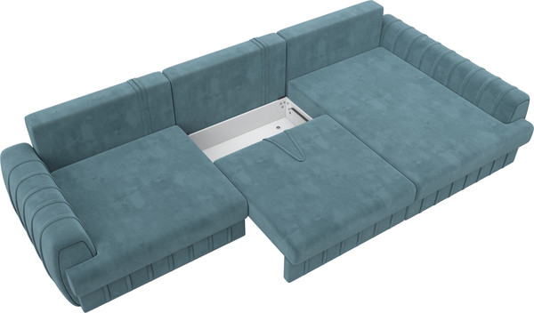 Изображение товара Диван угловой Лига Диванов Лига-057 НПБ Лонг угол правый / 129298 (велюр Seven 113 бирюзовый)
