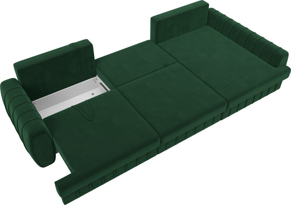 Изображение товара Диван угловой Лига Диванов Лига-057 НПБ Лонг угол правый / 129299 (велюр Seven 626 зеленый)