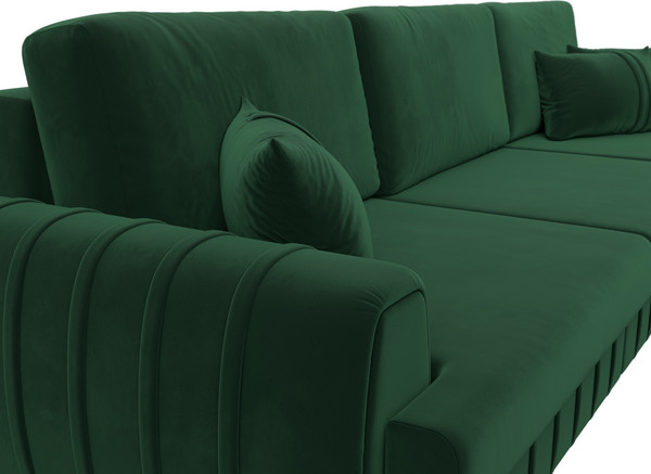 Изображение товара Диван угловой Лига Диванов Лига-057 НПБ Лонг угол правый / 129299 (велюр Seven 626 зеленый)