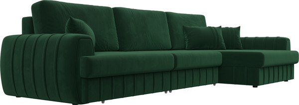 Изображение товара Диван угловой Лига Диванов Лига-057 НПБ Лонг угол правый / 129299 (велюр Seven 626 зеленый)