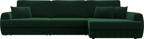 Изображение товара Диван угловой Лига Диванов Лига-057 НПБ Лонг угол правый / 129299 (велюр Seven 626 зеленый)