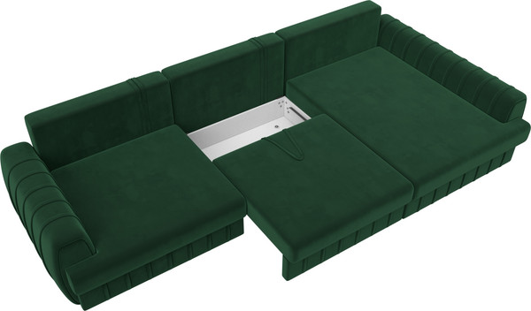 Изображение товара Диван угловой Лига Диванов Лига-057 НПБ Лонг угол правый / 129299 (велюр Seven 626 зеленый)