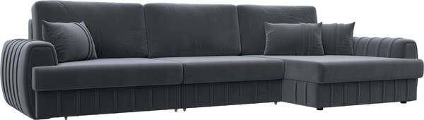 Изображение товара Диван угловой Лига Диванов Лига-057 НПБ Лонг угол правый / 129300 (велюр Seven 17 серый)