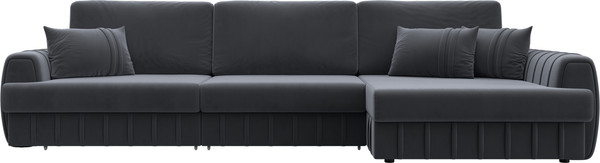 Изображение товара Диван угловой Лига Диванов Лига-057 НПБ Лонг угол правый / 129300 (велюр Seven 17 серый)