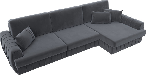 Изображение товара Диван угловой Лига Диванов Лига-057 НПБ Лонг угол правый / 129300 (велюр Seven 17 серый)