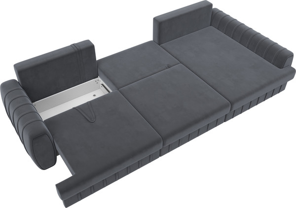 Изображение товара Диван угловой Лига Диванов Лига-057 НПБ Лонг угол правый / 129300 (велюр Seven 17 серый)