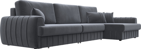 Изображение товара Диван угловой Лига Диванов Лига-057 НПБ Лонг угол правый / 129300 (велюр Seven 17 серый)
