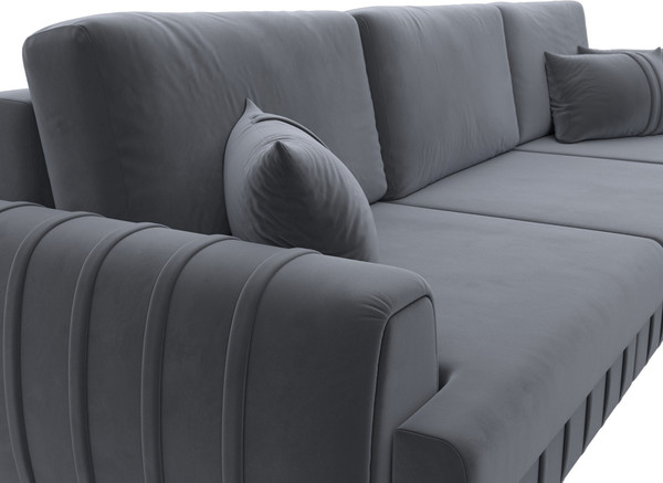 Изображение товара Диван угловой Лига Диванов Лига-057 НПБ Лонг угол правый / 129300 (велюр Seven 17 серый)