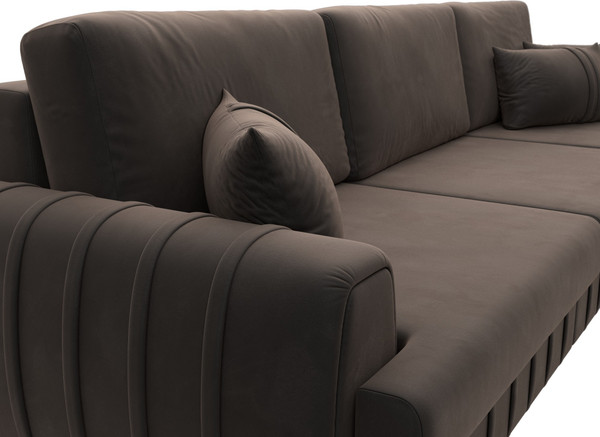 Изображение товара Диван угловой Лига Диванов Лига-057 НПБ Лонг угол правый / 129301 (велюр Seven 727 коричневый)