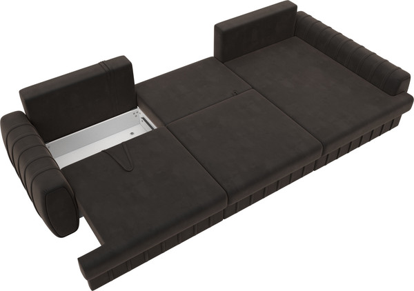 Изображение товара Диван угловой Лига Диванов Лига-057 НПБ Лонг угол правый / 129301 (велюр Seven 727 коричневый)