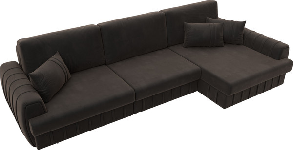 Изображение товара Диван угловой Лига Диванов Лига-057 НПБ Лонг угол правый / 129301 (велюр Seven 727 коричневый)