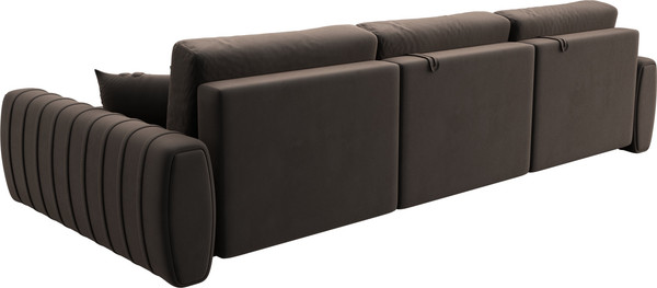 Изображение товара Диван угловой Лига Диванов Лига-057 НПБ Лонг угол правый / 129301 (велюр Seven 727 коричневый)