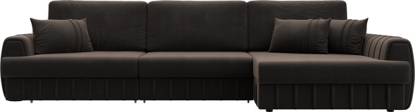 Изображение товара Диван угловой Лига Диванов Лига-057 НПБ Лонг угол правый / 129301 (велюр Seven 727 коричневый)