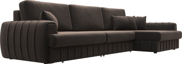Изображение товара Диван угловой Лига Диванов Лига-057 НПБ Лонг угол правый / 129301 (велюр Seven 727 коричневый)