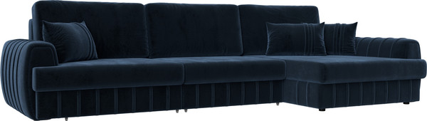 Изображение товара Диван угловой Лига Диванов Лига-057 НПБ Лонг угол правый / 129305 (велюр Tower 13 синий)