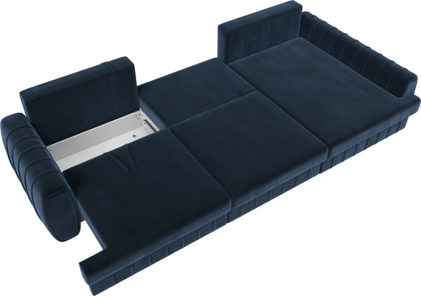 Изображение товара Диван угловой Лига Диванов Лига-057 НПБ Лонг угол правый / 129305 (велюр Tower 13 синий)