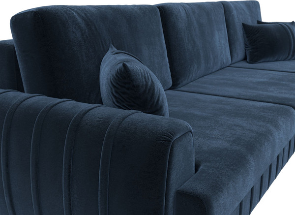 Изображение товара Диван угловой Лига Диванов Лига-057 НПБ Лонг угол правый / 129305 (велюр Tower 13 синий)