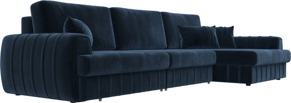 Изображение товара Диван угловой Лига Диванов Лига-057 НПБ Лонг угол правый / 129305 (велюр Tower 13 синий)