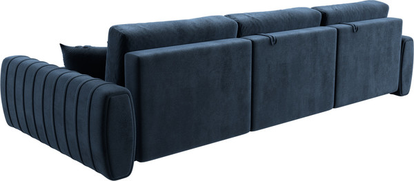 Изображение товара Диван угловой Лига Диванов Лига-057 НПБ Лонг угол правый / 129305 (велюр Tower 13 синий)