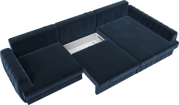 Изображение товара Диван угловой Лига Диванов Лига-057 НПБ Лонг угол правый / 129305 (велюр Tower 13 синий)