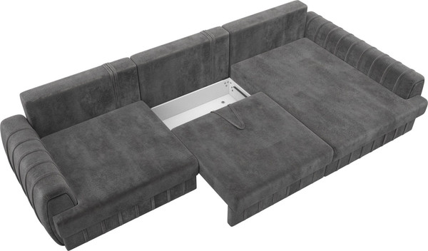 Изображение товара Диван угловой Лига Диванов Лига-057 НПБ Лонг угол правый / 129306 (велюр Tower 10 серый)