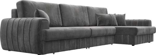 Изображение товара Диван угловой Лига Диванов Лига-057 НПБ Лонг угол правый / 129306 (велюр Tower 10 серый)