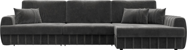 Изображение товара Диван угловой Лига Диванов Лига-057 НПБ Лонг угол правый / 129306 (велюр Tower 10 серый)