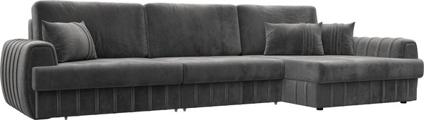 Изображение товара Диван угловой Лига Диванов Лига-057 НПБ Лонг угол правый / 129306 (велюр Tower 10 серый)