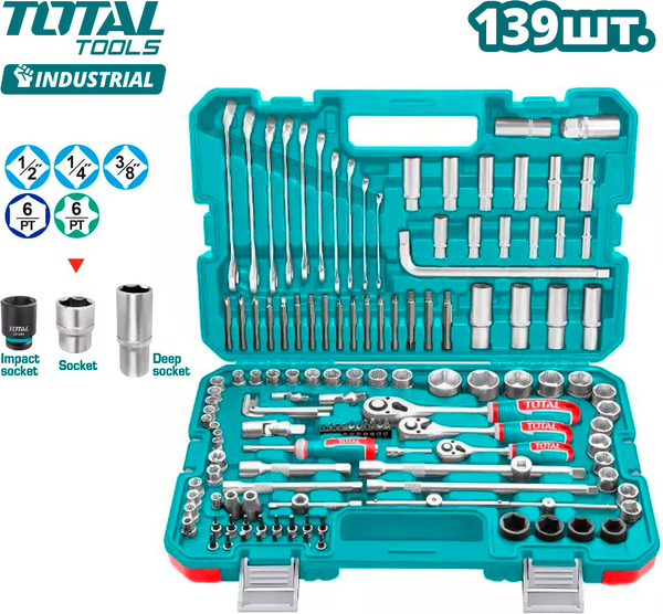 Изображение товара Универсальный набор инструментов TOTAL Industrial THKTHP21396