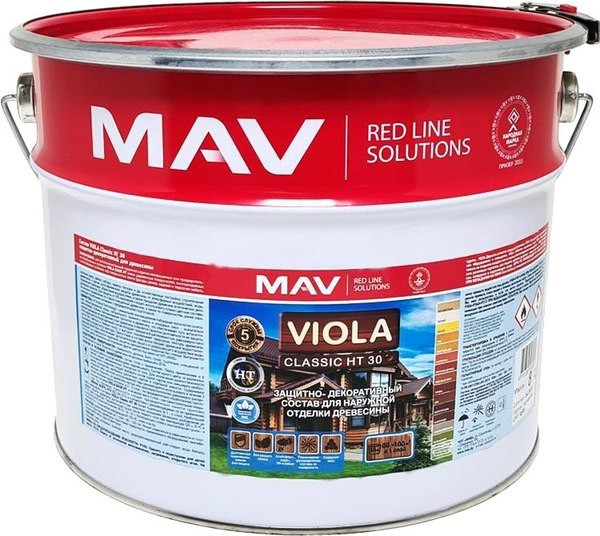 Изображение товара Защитно-декоративный состав MAV Viola Classic HT 30 (10л, светлый дуб)
