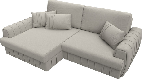 Изображение товара Диван угловой Лига Диванов Лига-057 НПБ угол левый / 129263L (рогожка Амур 02 бежевый)