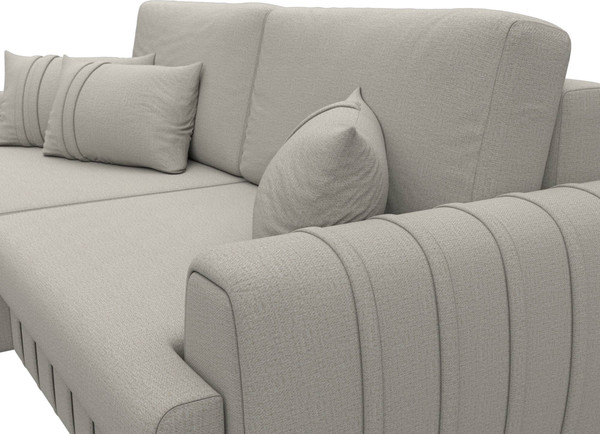 Изображение товара Диван угловой Лига Диванов Лига-057 НПБ угол левый / 129263L (рогожка Амур 02 бежевый)